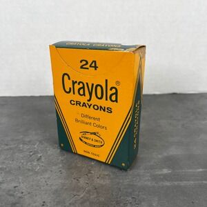 VTG Crayola 24 Count‎ Crayon Box Binney & Smith No 24 Different Colors 45 Cent